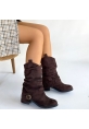 Canty Kahverengi Süet Körüklü Topuklu Çizme