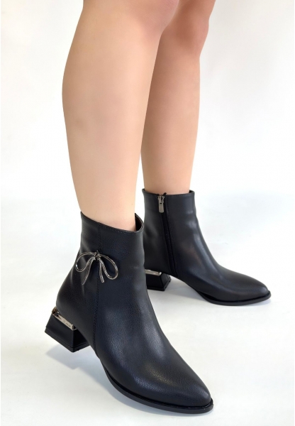Harly Siyah Cilt Topuklu Bot