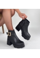Pinma Siyah Cilt Topuklu Bot