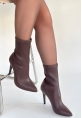Verena Acı Kahve Cilt Topuklu Streç Bot